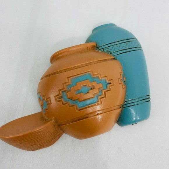 Vintage Southwestern Boho Cactus Clay Pot Decor Pair Wall Decor - Picture 8 of 10